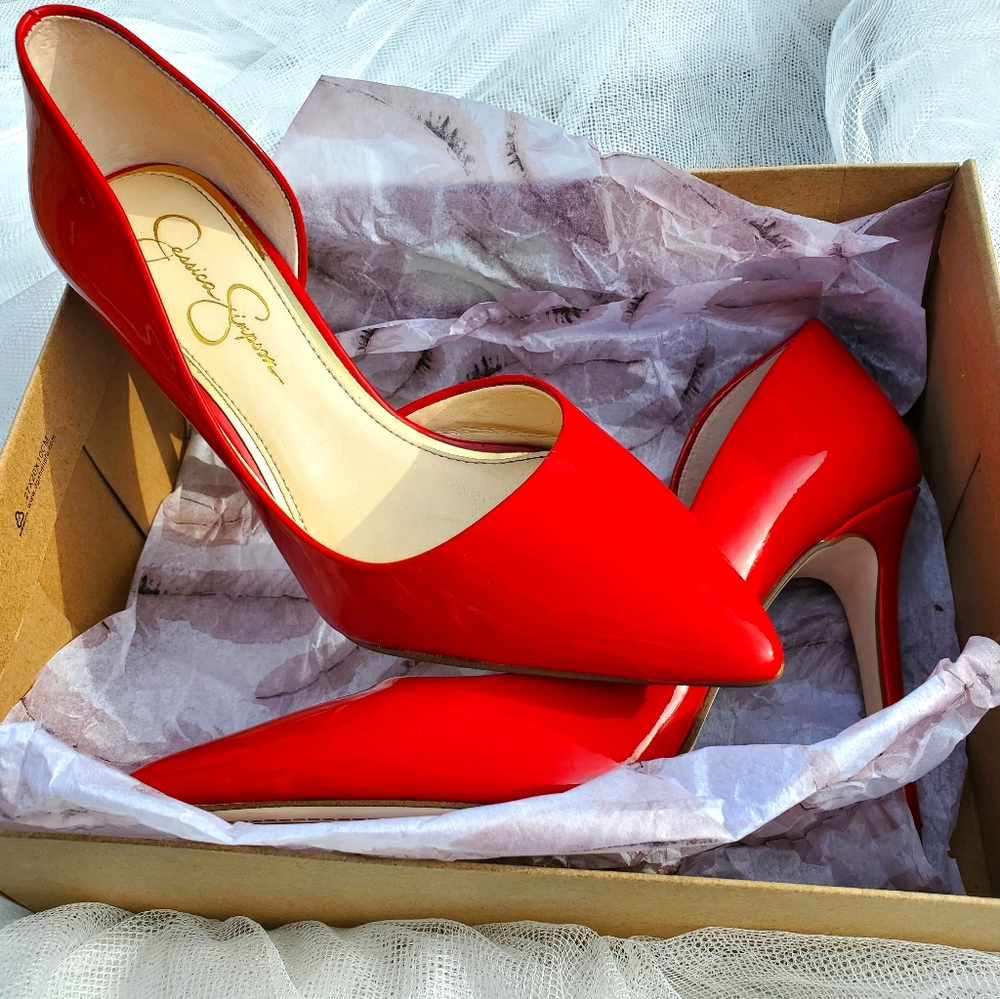 Jessica Simpson Prizma D'Orsay Pump in Red Patent